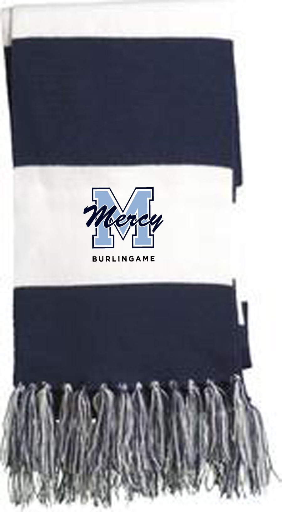 SportTek Spectator Scarf, Navy/White
